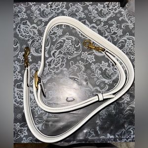 Coach White Crossbody Bag Strap with Gold Accents